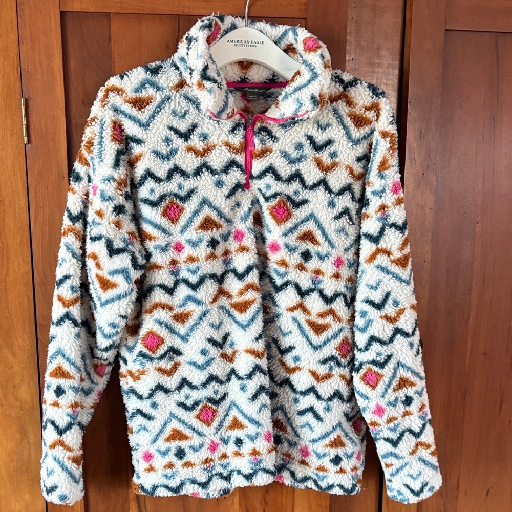 Eddie Bauer Cozy Geometric Fleece Pullover
